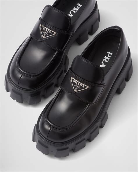 prada loafer logo|prada monolith loafers women's.